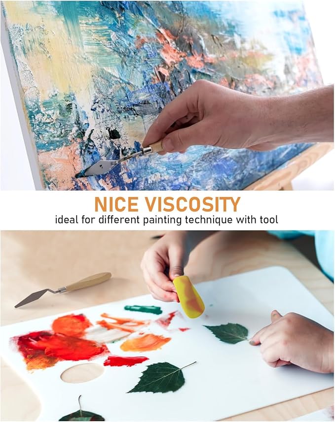 Nicpro 6 Colors Large Bulk Acrylic Paint Set (128 oz, 1 Gallon) Rich Art Painting Supplies Non Toxic for Multi Surface, Canvas, Wood, Leather, Fabric Stone Craft for Kid & Adult with Pump, Color wheel