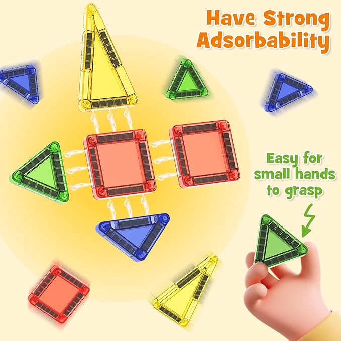 Magnetic Puzzle Travel Building Set, 26-Piece Mini Magnetic Blocks with Storage Tin Box, Preschool Learning Sensory Montessori Toy, Ideal Puzzle Birthday Gift for Boys and Girls Aged 3+