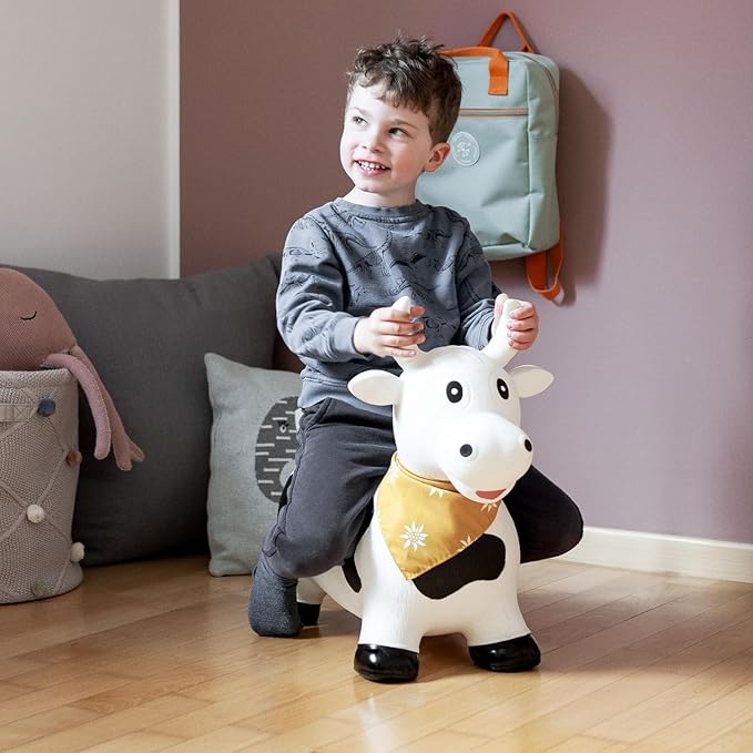 Kindsgut Bouncy Animal Hopper Cow for Children, Designed in Germany, Playful and Modern Colors, air Pump Included, Indoors and Outdoors