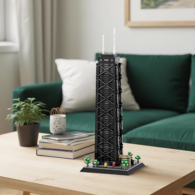 John Hancock Center Chicago Architecture Model Building Blocks Sets The Office Landmarks Skyline Set Toys Collection for Kids Adults 1284Pcs