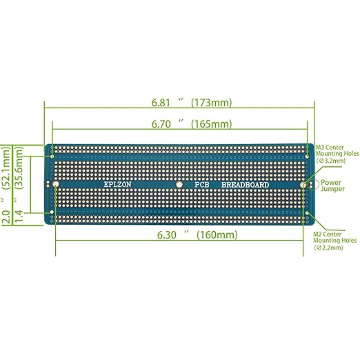 3pcs 6.8"x2.05" Breadboard Solderable Prototype PCB Board Kit for Electronics Projects Compatible for DIY Soldering Circuits Projects Prototype Board,Blue