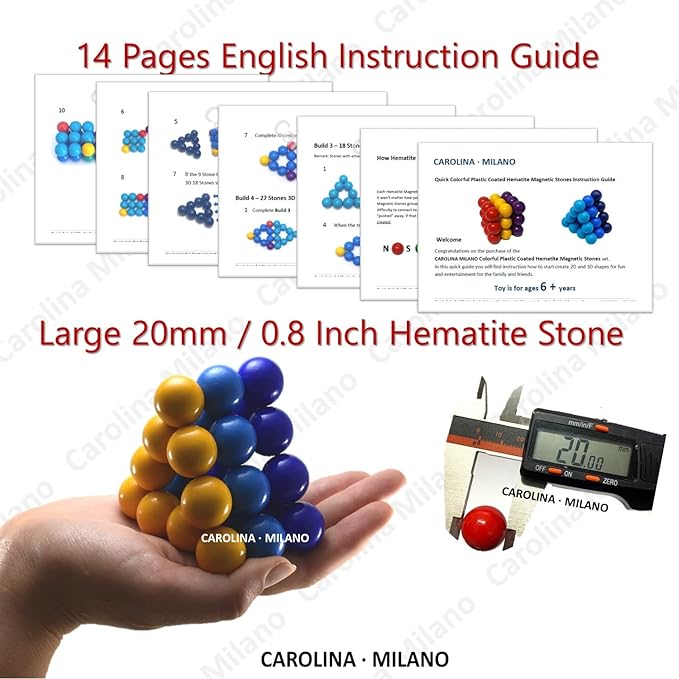 Science Kit Toys 27 PCS Colorful Magnets Building Blocks, Large Hematite Magnetic Stones, Stress Relief Autism, Home Office Kids Adults Intelligence Development Educational Birthday Party
