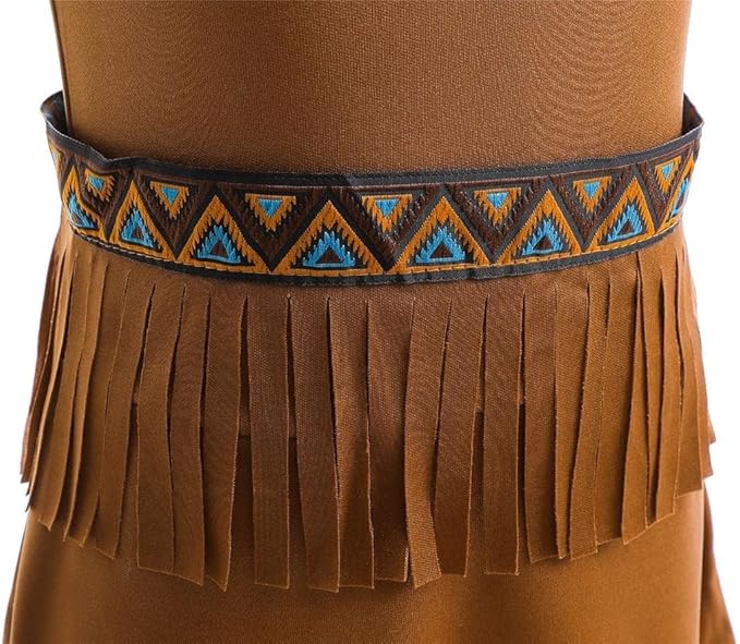 Dressy Daisy Toddler Little Girl Native American Princess Halloween Costume Fancy Party Dress Up Set with Headband