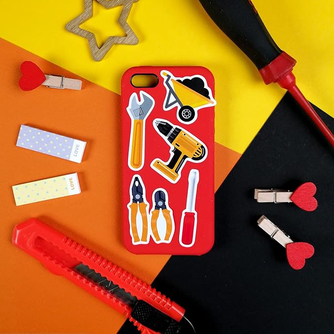 BulbaCraft 100Pcs Tool Stickers, Hammer Stickers, Hammer Decals, Tool Box for Boys and Girls, Gifts for Women & Men