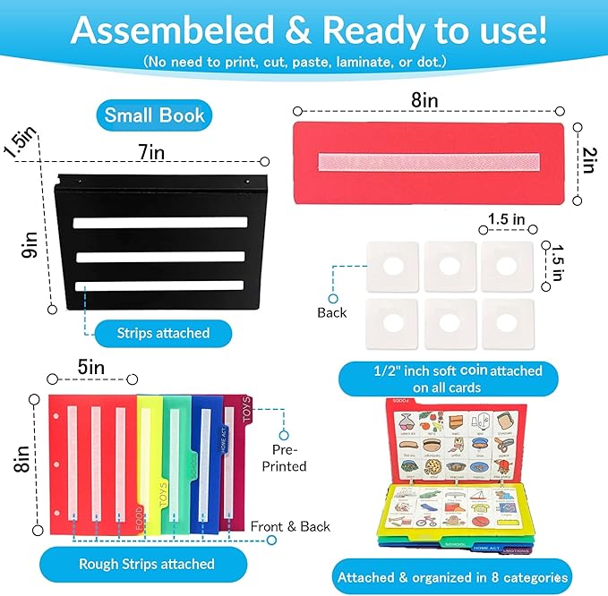 Visual Communication Book,162 ASD Photo Picture Cards: Autism Language Vocabulary, Speech Articulation Therapy, ADHD & Apraxia Learning