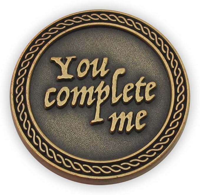 Bulk Set of 3 Romantic Love Expression Coins, You Complete Me, I am Better Because of You, Anniversary Pocket Tokens for Date Night, Love Gift for Men & Women, from Him or Her
