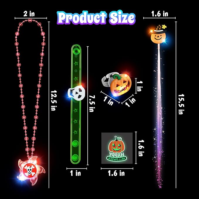 SpringFlower 100Pcs Halloween Party Favors Bulk, Glow in the Dark Party Supplies Halloween Decorations for Kids, Halloween-Themed Toys for Trick or Treat Goodie Bag Stuffers Fillers Prizes Gifts