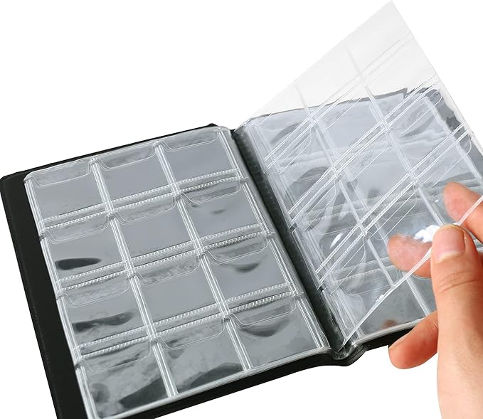 Collection Album 120 Pockets - 3x3cm/1.2x1.2 Inch Coin Holder Book Storage for Money Penny Collectors Green CS0112GR