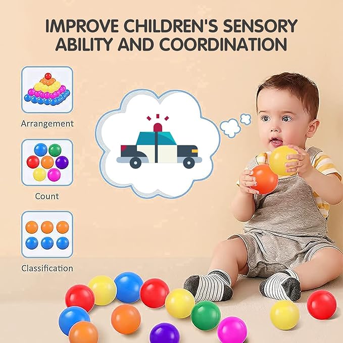 Ball Pit Balls Plastic Balls for Ball Pit Phathalate Free BPA Free Plastic Balls 100pcs 2.2" Set for Toddlers for Play Tent Tunnel