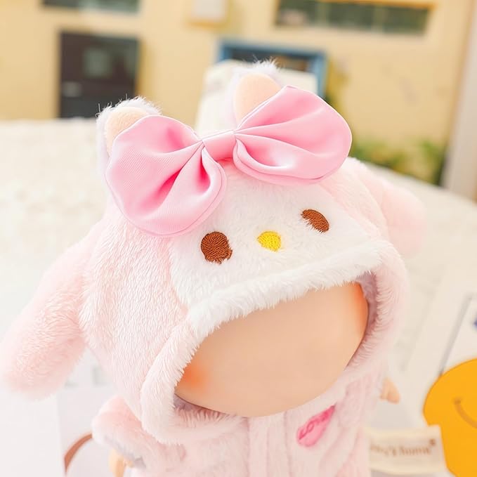 17cm Doll Clothes Set, Overalls Set for 6.7inch Doll Suit, Faking Animal Style Outfit Jumpsuit, Cute Fashion Dress Up Clothes Accessories for 1st/2nd/3rd Gen Dolls (Rabbit)
