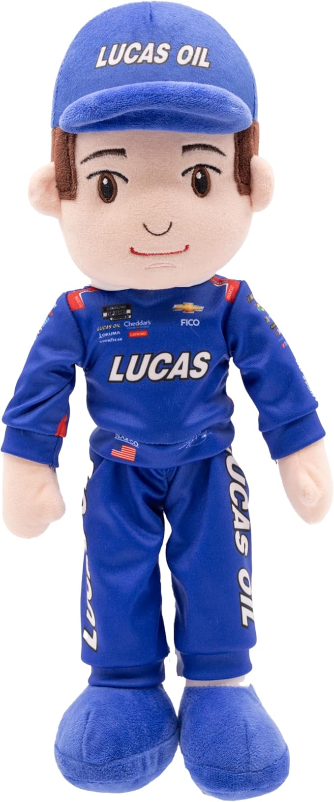 Playtime by Eimmie Plushible NASCAR Collectible, Richard Childress Racing Kyle Busch (Lucas Oil) Plush Figure, 14-Inch Rag Doll