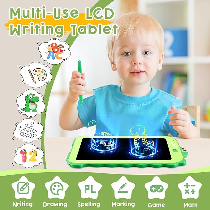 LCD Writing Tablet for Kids, Colorful Toddlers Toys Drawing Board, Educational Kid Toys, Doodle Pad Dinosaur Toys for 3 4 5 6 7 8 Year Old Boys Girls Birthday Party Christmas Gifts,8.5inch
