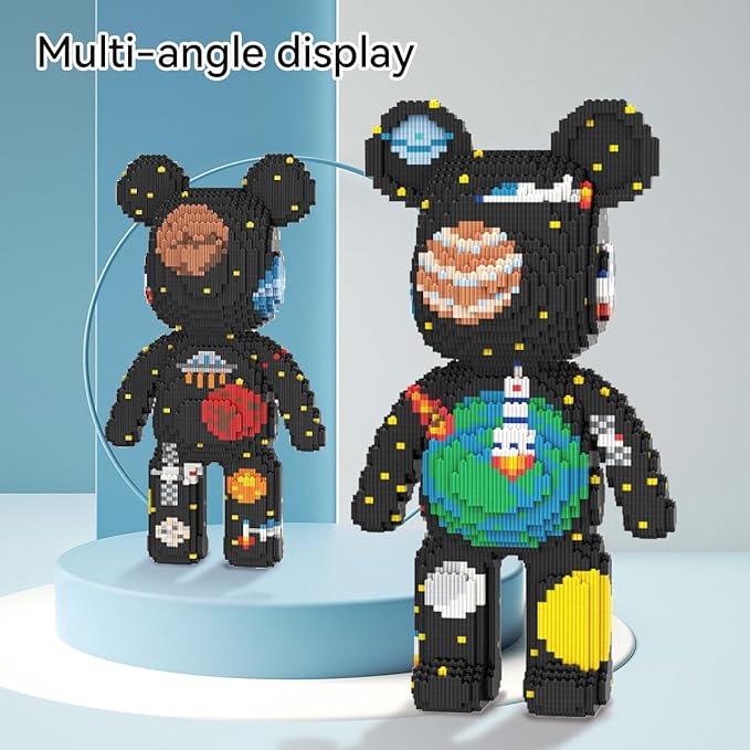 DAHONPA Animal Space Bear Micro Building Blocks Set (7220 Pieces) Universe Planet Brick with Storage Drawer, Gift for Adults and Kids
