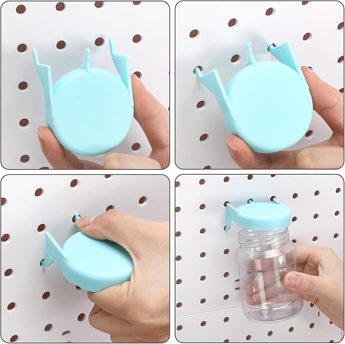 Unittype 20 Set Pegboard Organizer Accessories Peg Boards Jars with Lids Plastic Pegboards Bins Storage Containers Clear Peg Board Wall Organizer for Garage Sewing Office Home Supplies(Light Green)