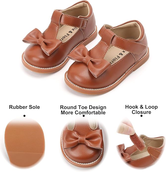 Felix & Flora Toddler Little Girl Mary Jane Dress Shoes - Ballet Flats for Girl Party School Shoes