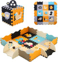 Coolcandy Baby Play Mat, 25Pcs Interlocking Puzzle Floor Mat, with Safety Fence - 0.4" Thick Non-Toxic EVA Foam Play Mat, for Infants & Toddlers 3-36 Months, Soft Puzzle Tiles for Play Areas