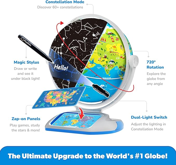 PlayShifu’s Latest Educational Globe for Ages 4+ - Orboot Earth Explorer | AR Interactive Globe Toy | 400+ Wonders | 1000+ Facts | Exciting Features | Constellation Mode | Magic Stylus | Zap-on Panels | 720° Rotation | Fun Games | Solve Mysteries | STE...
