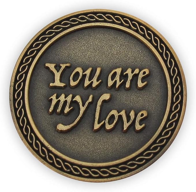 Romantic Love Expression Antique Gold Plated Pocket Coin for Date Night, You are My Love, with You Forever Won't Be Long Enough, Love Gift for Men & Women, from Him or Her