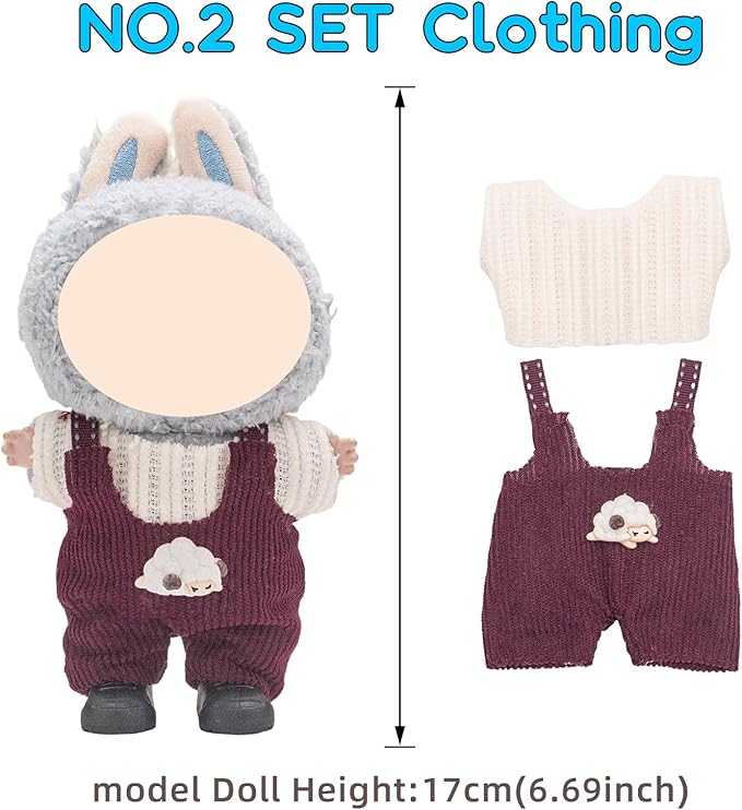 4 Pack—17cm Doll Clothes,Premium Doll Outfit with Accessories,Doll Princess Skirt,Cute Clothes Outfit for 17cm Dolls,End Dolls Fashion Clothing Set(No Dolls and Shoes) (Set N)