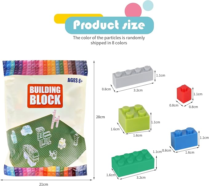 Classic Bulk Bricks Compatible with Lego Baseplate, Building Blocks in Random Color, Kids Creative Set, Mixed Shape