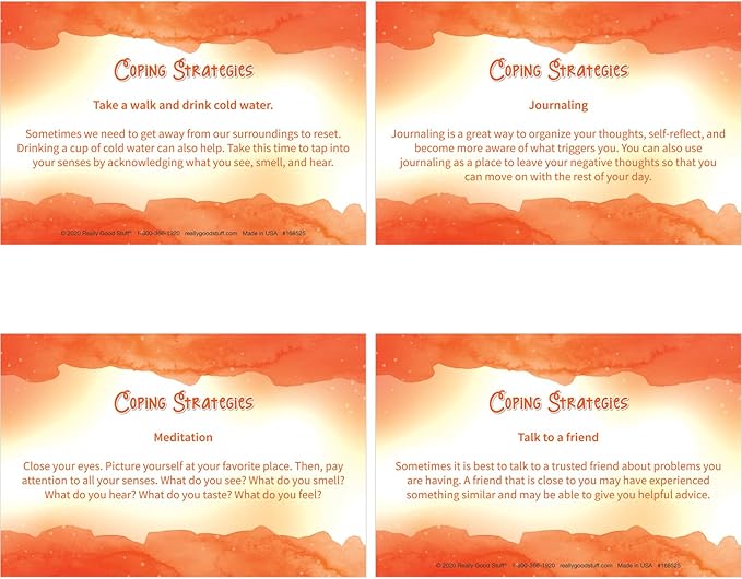 Really Good Stuff Self Care Reflection Cards-Mindful Thinking, Positive Affirmations, Meditation Techniques to Manage Emotions and Feelings for Kids and Adults