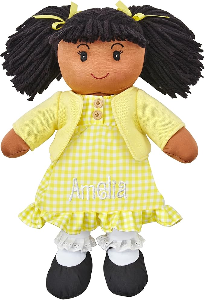 Let's Make Memories Personalized Rag Doll - Mini-Me Doll - Doll for Girls - Toy for Girls - Black Hair