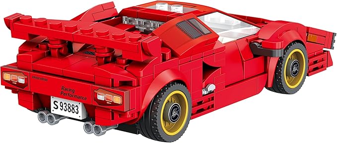 Lambo Countach Racing Car Building Block Set (355 Pieces). Racing Car Building Blocks for Kids and Adults