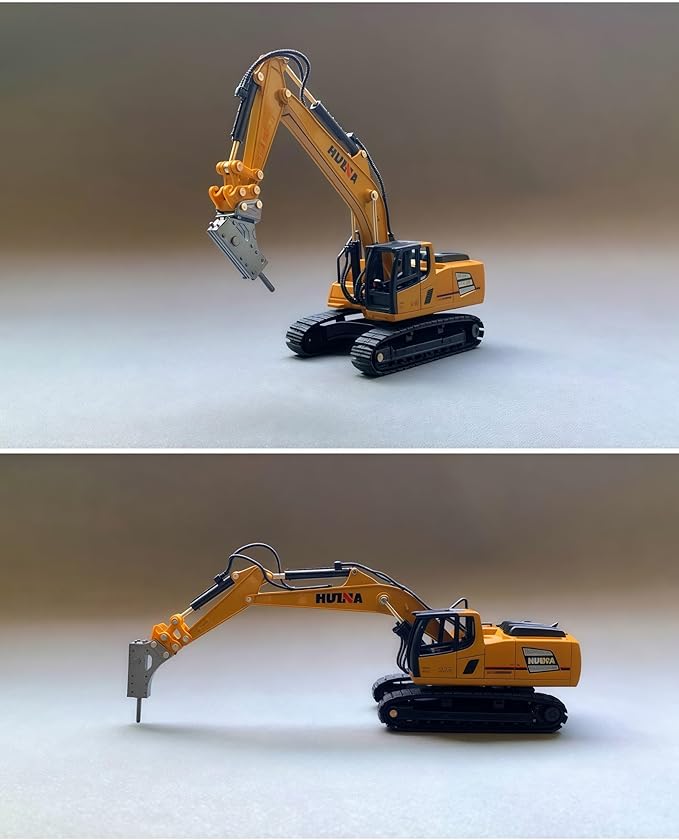Gemini & Genius Drill Excavator Heavy Duty Construction Site Vehicle Toys 1：60 Scale Diecast Digger and Driller Engineering Dump Truck Collectible Alloy Model Toys for Kids and Decoration for House