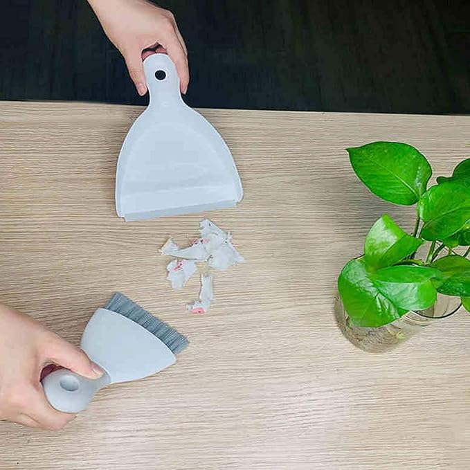 Dust pan Broom Brush Dustpan - Dustpan and Brush Set,Mini dust Pans with Brush,Dust Pan and Brush Set for Table, Key Board, Cat, Dog and Other Pets, Dust Pan Brush Nesting Tiny Cleaning Broom（Gray）