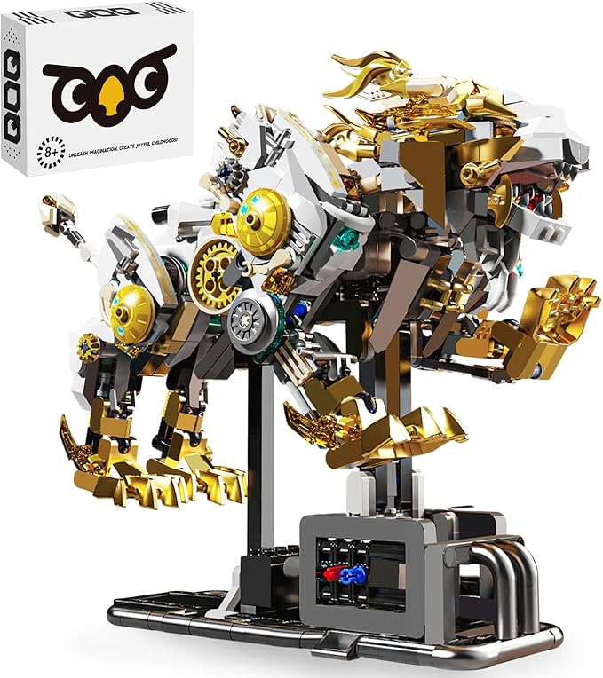 Mechanical Lion Building Sets, Movable Animal with Display Stand Adults Home or Office Decor STEM Building Blocks Toy Gifts for Teens Boys Ages 12 13 14 (1073PCS)