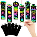 AUGSUN 96Pcs Welcome Back to School Crafts, Magic Rainbow Scratch Paper Art Bookmarks First Day of School Gifts Activities DIY Craft Party Favors