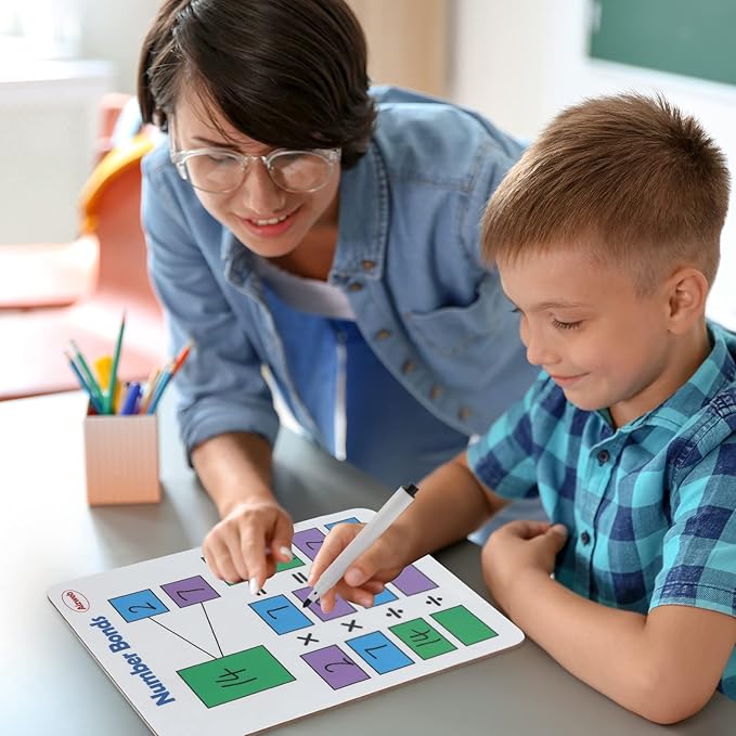 Dry Erase Multiplication Chart Whiteboard, 9" x 12" Multiplication Table Double-Sided Times Table, Math Manipulatives White Board for Kids Students, Classroom and Home, Small White Board Dry Erase