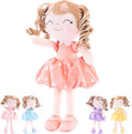 Gloveleya Baby Doll Gifts Plush Curly Girl Toys with Love 16" Orange
