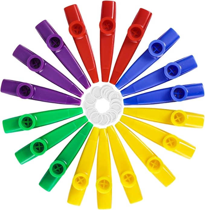 LovesTown Kazoo, 18 PCS Kazoos Bulk Musical Instruments for Kids Adult Classroom Suprise Party Supplies