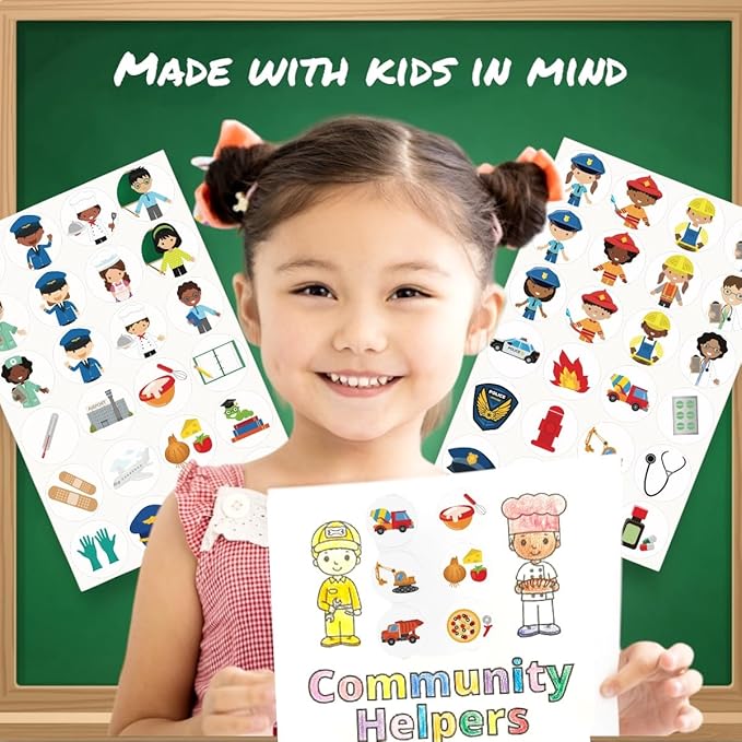 480PCS Community Helpers Stickers – Career Sticker Set Toys for Kids, for Preschool Classroom Decorations, Bulletin Board, Flash Cards, Crafts and Poster, Teachers Classroom Must-Have
