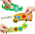Fidget Push Pop Popper Bubbles Sensory Montessori Travel Car Airplane Flight Essential Activities Must Have Busy Restaurant Outdoor Stocking Stuffers Toys for 1 2 3 Old Toddlers Babies Over 6 Months.