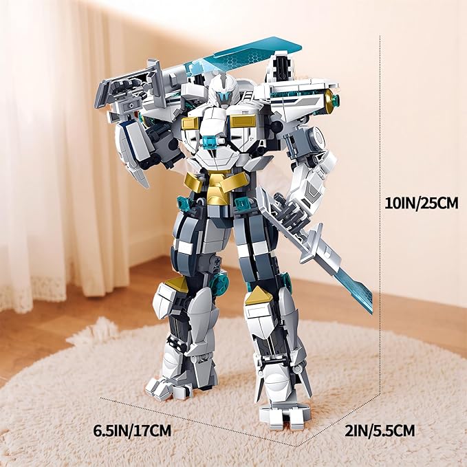 Ice Warrior Mech Building Blocks Sets Transforming Mech Robot Building Kits Mech Action Figures Model Toys Gift for Adults Kids Teens 561 PCS