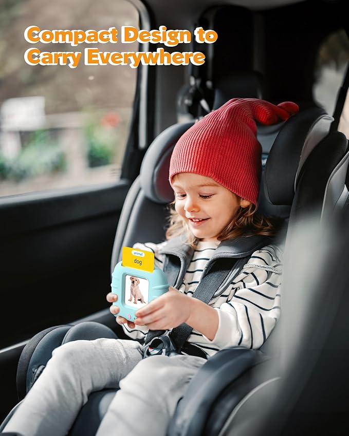 Talking Flash Cards for Toddlers 1 2 3 4 Year Olds, Montessori Language Learning with 224 Words, Pocket Speech Therapy and Autism Playthings, Children's Sensory Educational Device