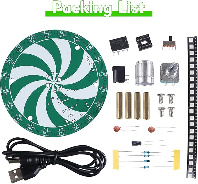 Soldering Learning Kit, ICSTATION WS2812B RGB LED Light Soldering Practice Kit With Knob Control 7 Adjustable Light Modes Soldering Project for Back to School Students STEM Education