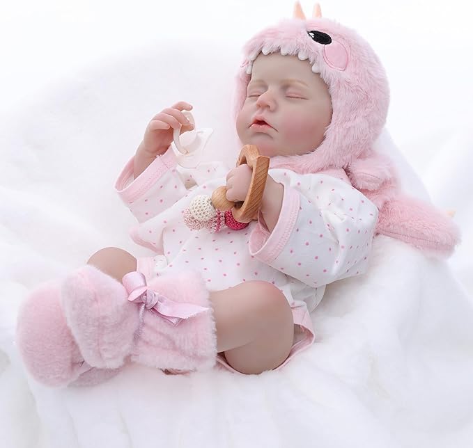 Reborn Baby Dolls – 20 Inch Real Baby Dolls That Look Real, Full Body Vinyl Girl Doll in Pastel Pink Outfit with Hat & Boots, Lifelike Newborn with Accessories, Gift for Girls Ages 3+