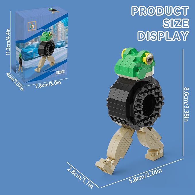 Italian Brainrot Action Figure Building Kit, Brainrot Toys, Creative STEM Construction Blocks, Collectible Desk Decor Gift for Adults & Teens 14+(BONECAA MBALAM)