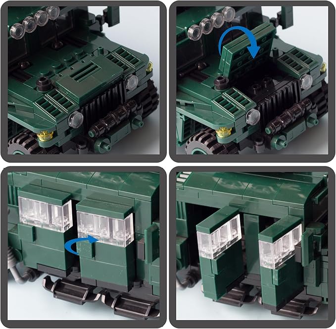 Military Vehicles Building Blocks (500 Pieces Kits), M1151 Armored Vehicle Model Designed for Kids (8+Years) Adults and Car Lovers