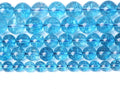 10mm 36PCS Blue Crystal Crackle Quartz Stone Spacer Round Loose Beads for Jewelry Making DIY Bracelet 15 inches Strand