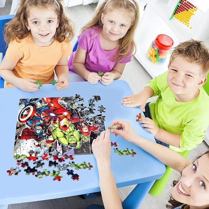 LELEMON Puzzles for Kids Ages 4-8,100 Piece Puzzles for Kids in a Metal Box, Educational Childrens Jigsaw Puzzles 100 Piece Puzzle Games Puzzle Toys for Girls and Boys