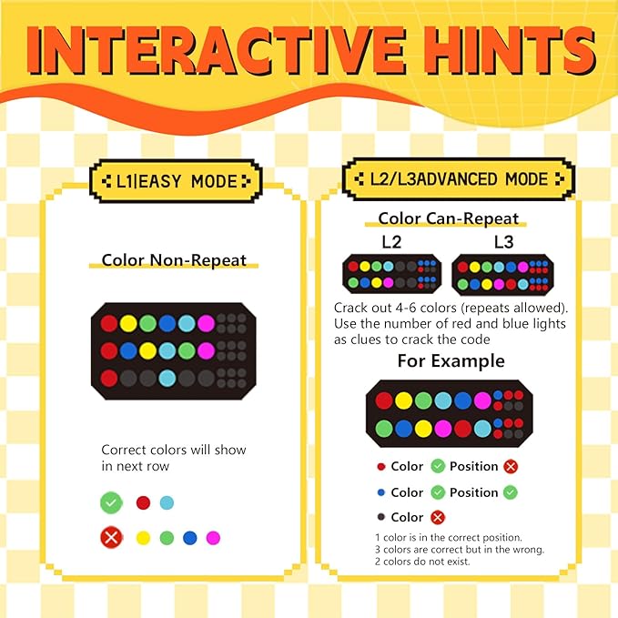 Crack The Code-Handheld Mastermind Game,Super Decoder with Fun Clamp, 1-8 Players Code Breaking Puzzle Game for Kids and Adults，Birthday Gift for Boys and Girls ,Travel Games for Road Trip