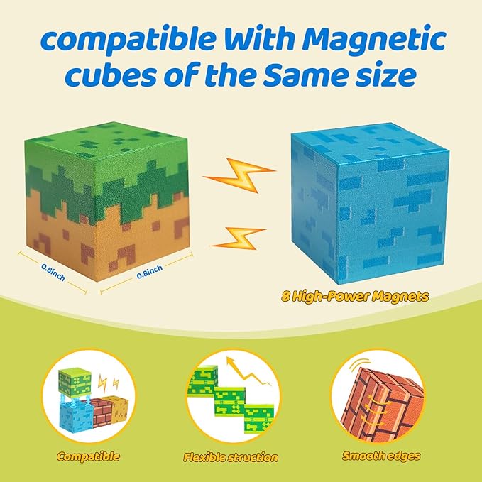 Magnetic Building Blocks for Kids Ages 3-12+, 137PCS STEM Educational Magnet Toys, Magnetic Tiles Build Cubes with Light Game, Ideal Gift for Toddlers Boys Christmas Birthday Girls