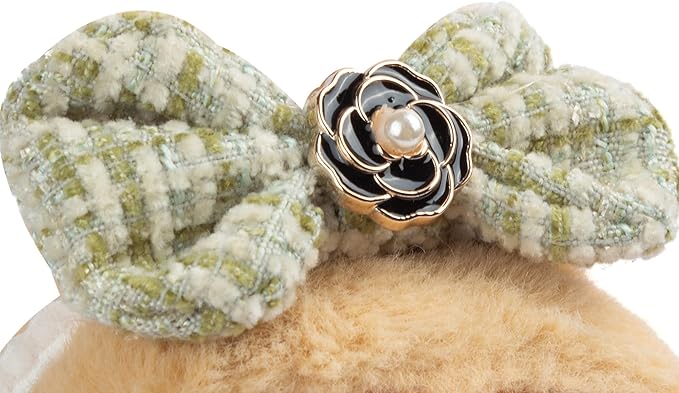 17cm Doll Clothes for Labubu - Luxury Chic Style Set for 17cm Dolls, Premium Doll Outfit with Accessories - Green Plaid Tweed Dress + Black Necktie + Plaid Bow (Clothes Only)