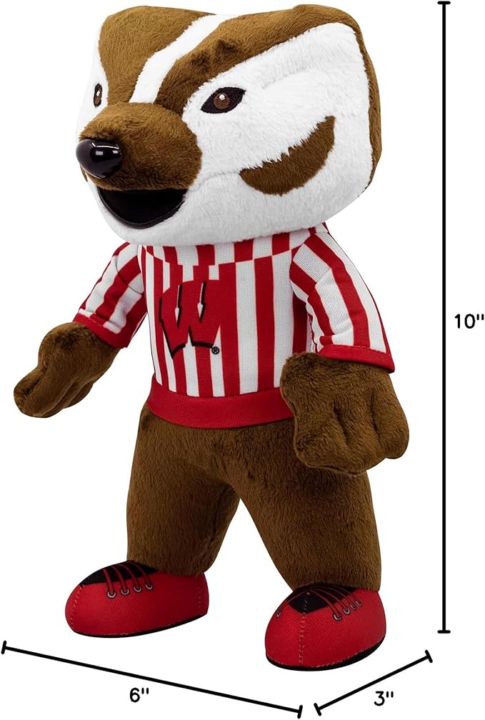 Bleacher Creatures Wisconsin Badgers Bucky Badger 10" Mascot Plush Figure - A Mascot for Play or Display