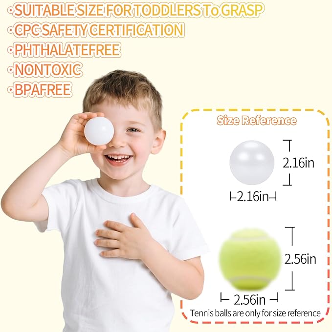 Ball Pit Balls Plastic Balls for Ball Pit Phathalate Free BPA Free Plastic Balls 100pcs 2.2" Set for Toddlers for Play Tent Tunnel