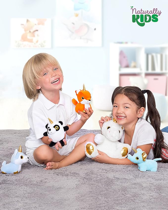 Naturally KIDS Toddler Unicorn Backpack w Plush Unicorn Toys, Gifts for 2-5 Year Old Girls, Toddler Backpack